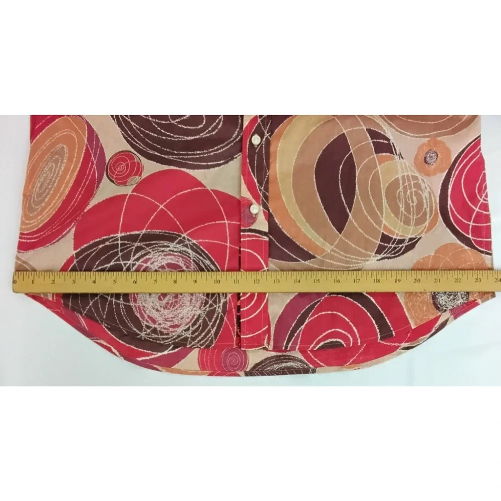 Robert Graham Button -Up Shirt Men's XL 100% Cotton Red Circular Print #Z5784
